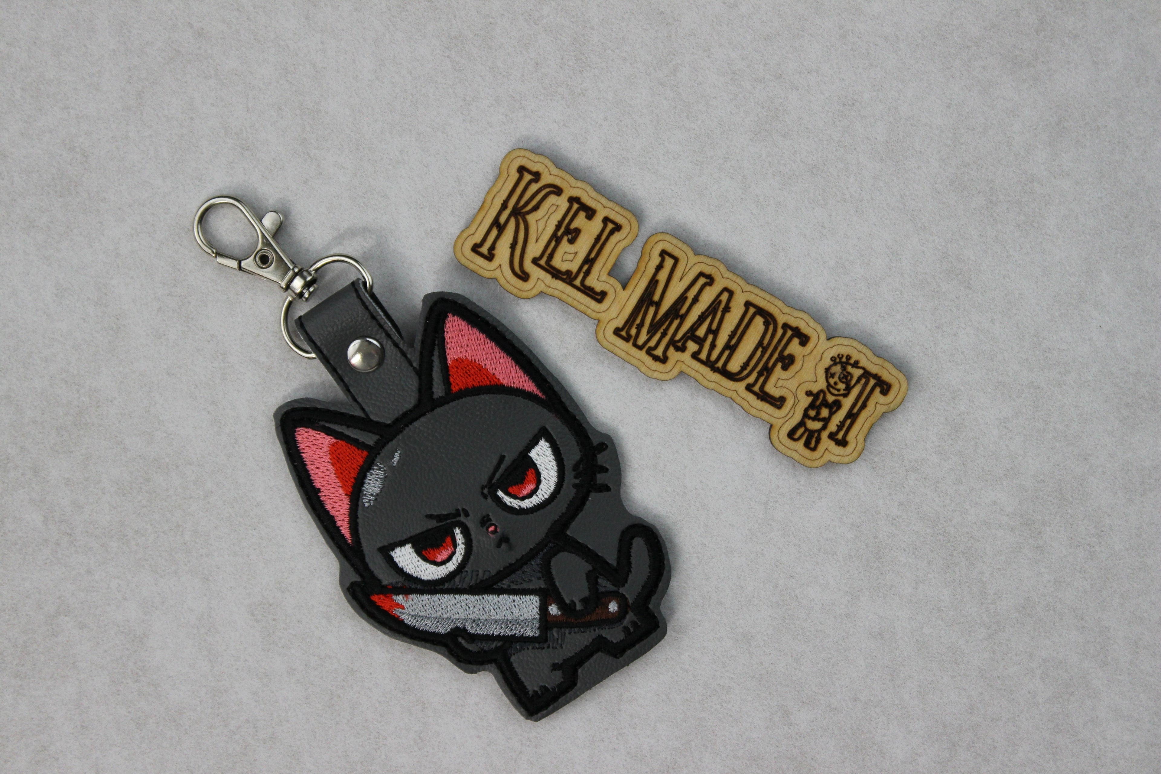 Stabby Cat Keychain